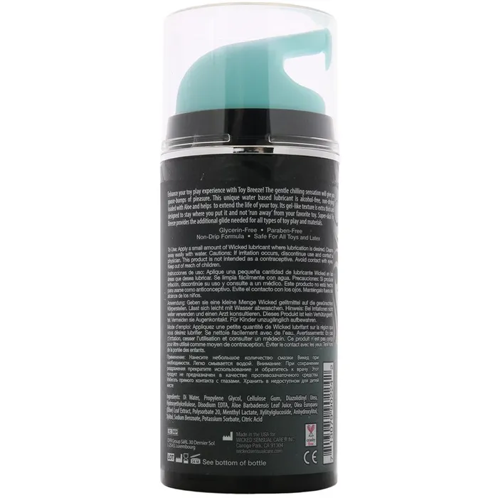 Castle Megastore Sexual Health Wellbeing Wicked Toy Breeze Cooling Lubricant 33 oz