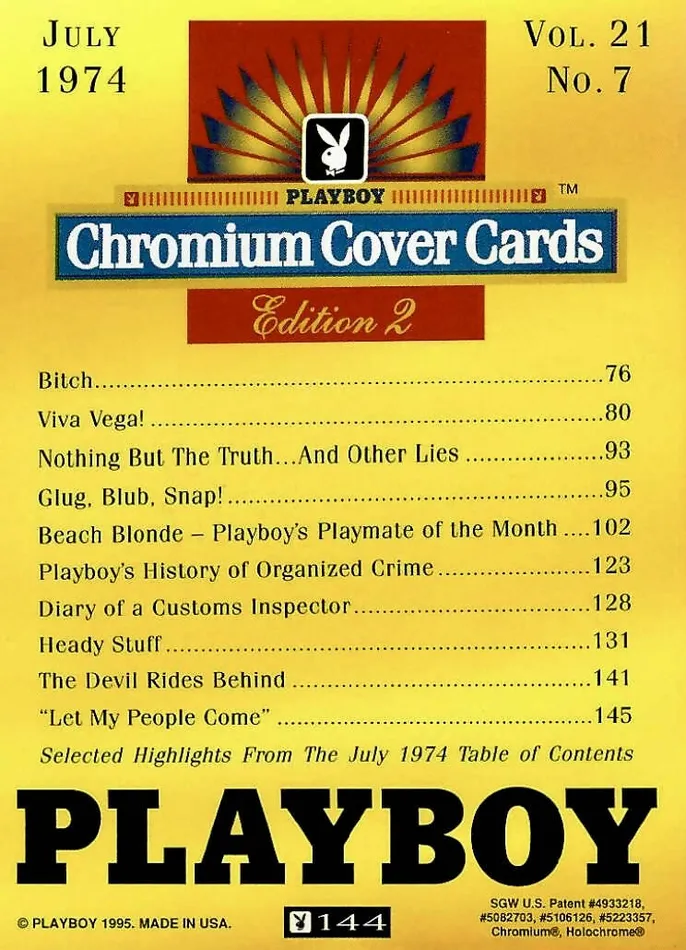 Greenthunderbirds Cards Couples Playboy Chromium Cover Edition 2 144