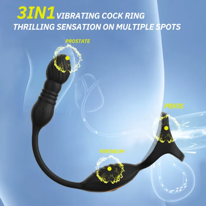 Oronova Anal Wearable Thrusting Prostate Massager 10 Vibrations Remote Control