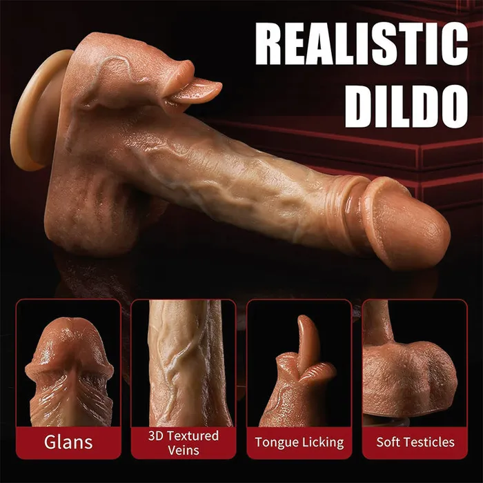 Oronova Female Sex Toys 7 inch 18cm Realistic Vibrating Dildo with Licking Heating