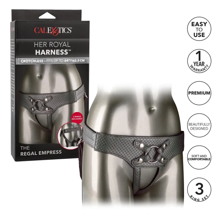 Female Sex Toys CALIFORNIA EXOTIC NOVELTIES HER ROYAL HARNESS THE REGAL EMPRESS PEWTER