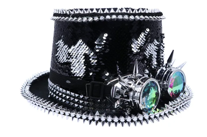 Western Fashion Male Sex Toys Spiked Top Hat With Goggles