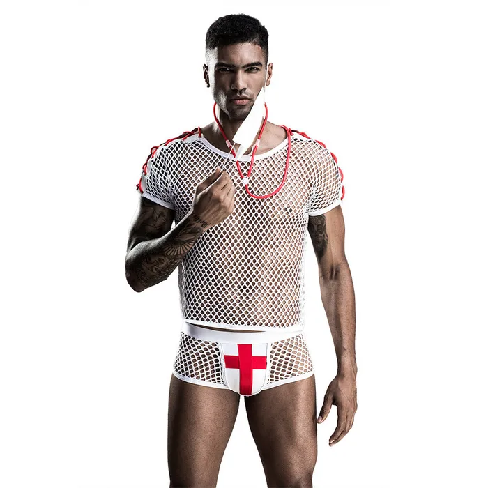 CJ Female Sex Toys Mens Erotic Netting White Doctor Uniform