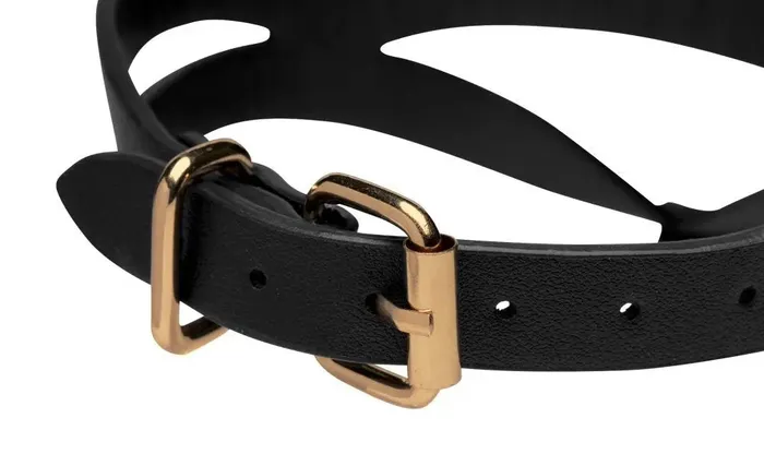 Couples XR Brands Bondage Baddie Black and Gold BDSM Collar with ORing