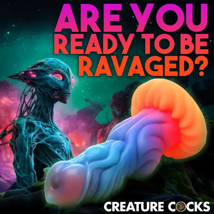 Creature Cocks Dildos Alien Invader GlowInTheDark Dildo Silicone