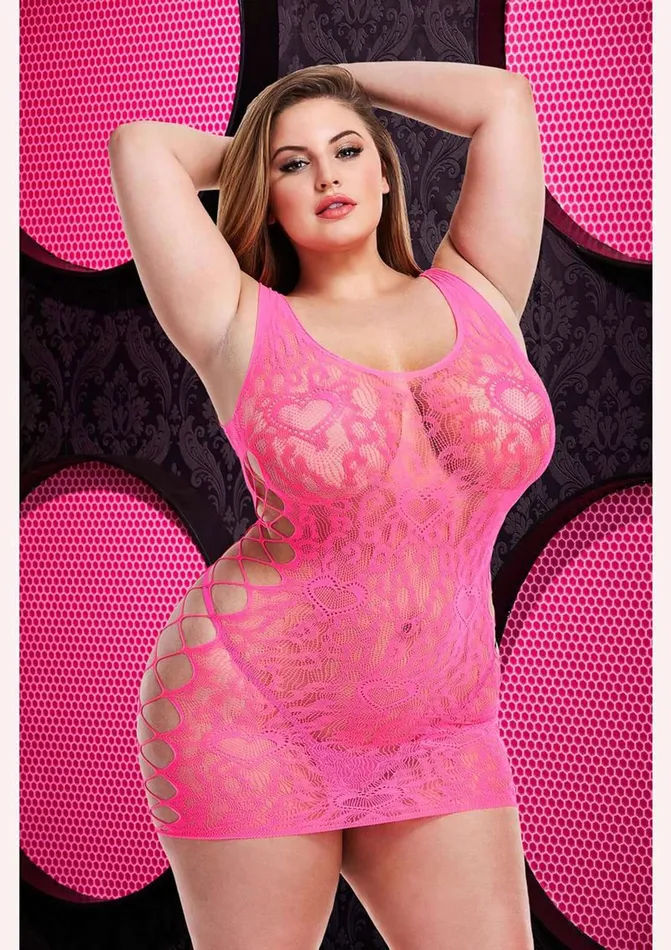 Leopard Lace Mini Dress Queen Pink Lapdance Vibrators