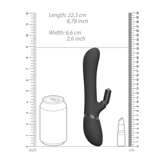 Vive Chou Double Action Interchangeable Rabbit Vibrator Black Shots Toys Vibrators
