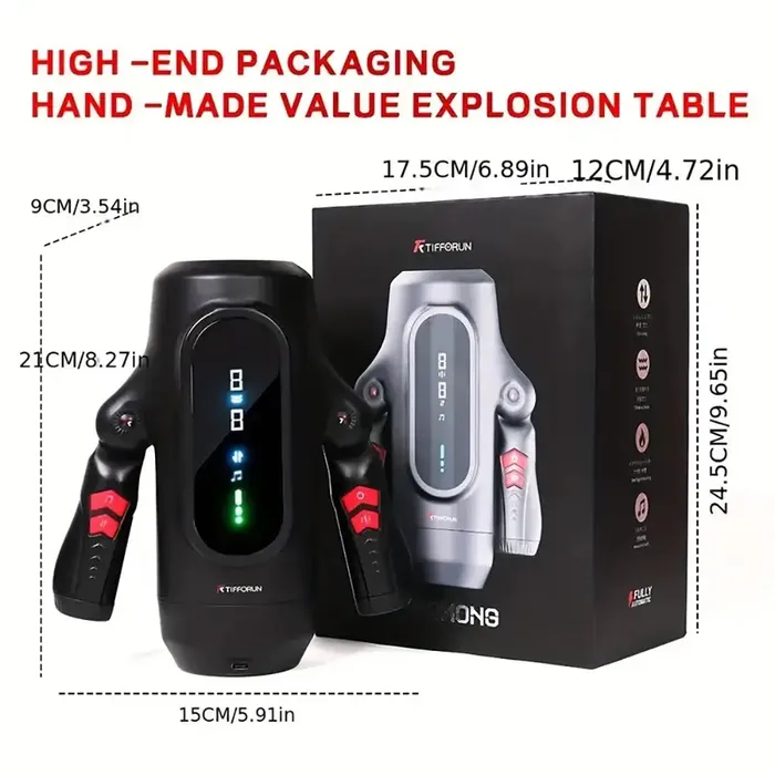 9 Telescopic Vibration LED Display Intelligent Heating Voice Masturbator Weadultshop Male Sex Toys
