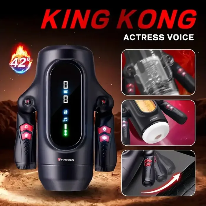 9 Telescopic Vibration LED Display Intelligent Heating Voice Masturbator Weadultshop Male Sex Toys