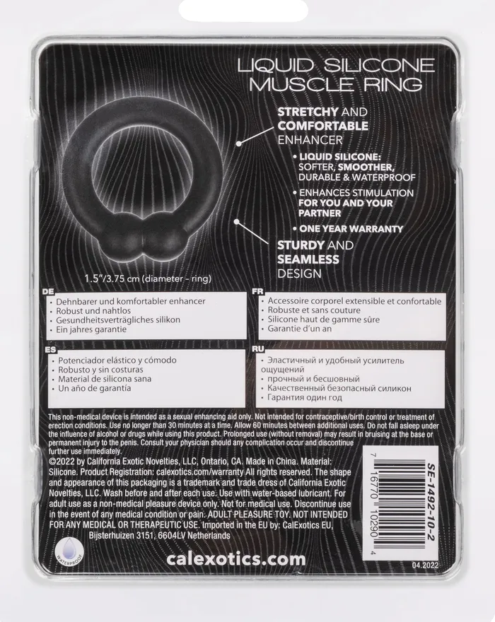 Alpha Liquid Silicone Muscle Ring Black CalExotics Male Sex Toys Alpha Liquid Silicone Muscle Ring Black CalExotics Male Sex Toys