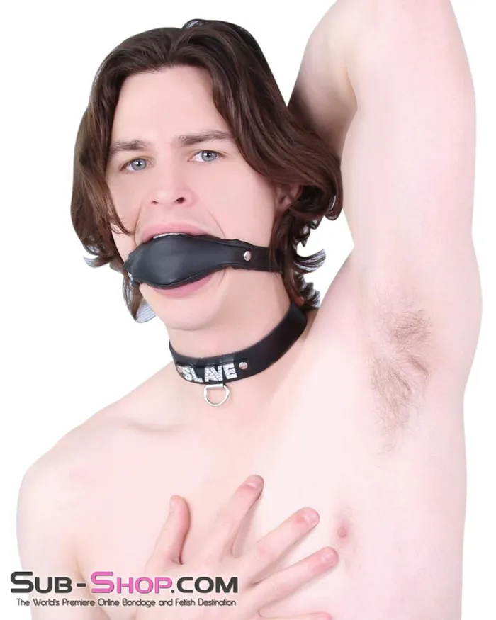 Autumn Restraints 6843A SLAVE Rhinestone Collar Black Leather