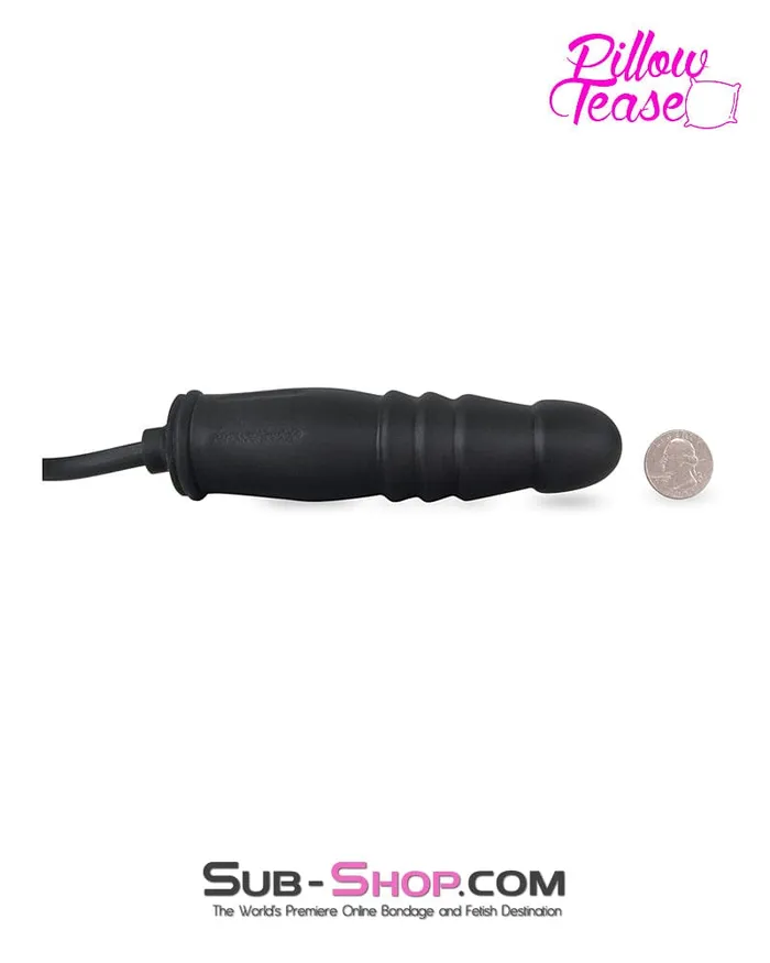 Dildos Idea 1820MQ Inflatable Ribbed Black Rubber Dildo MEGA Deal
