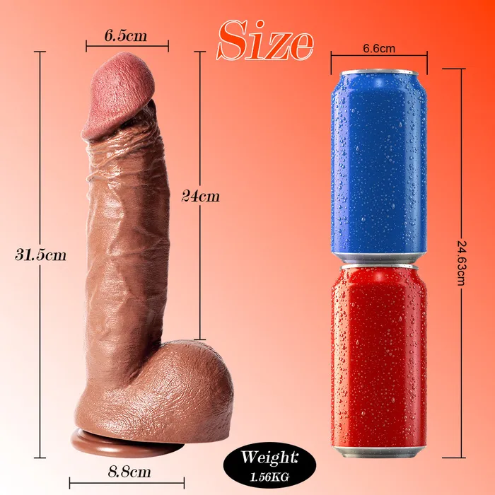 Dildos sex toys Brown Soft 12 Inch Realistic Dildo